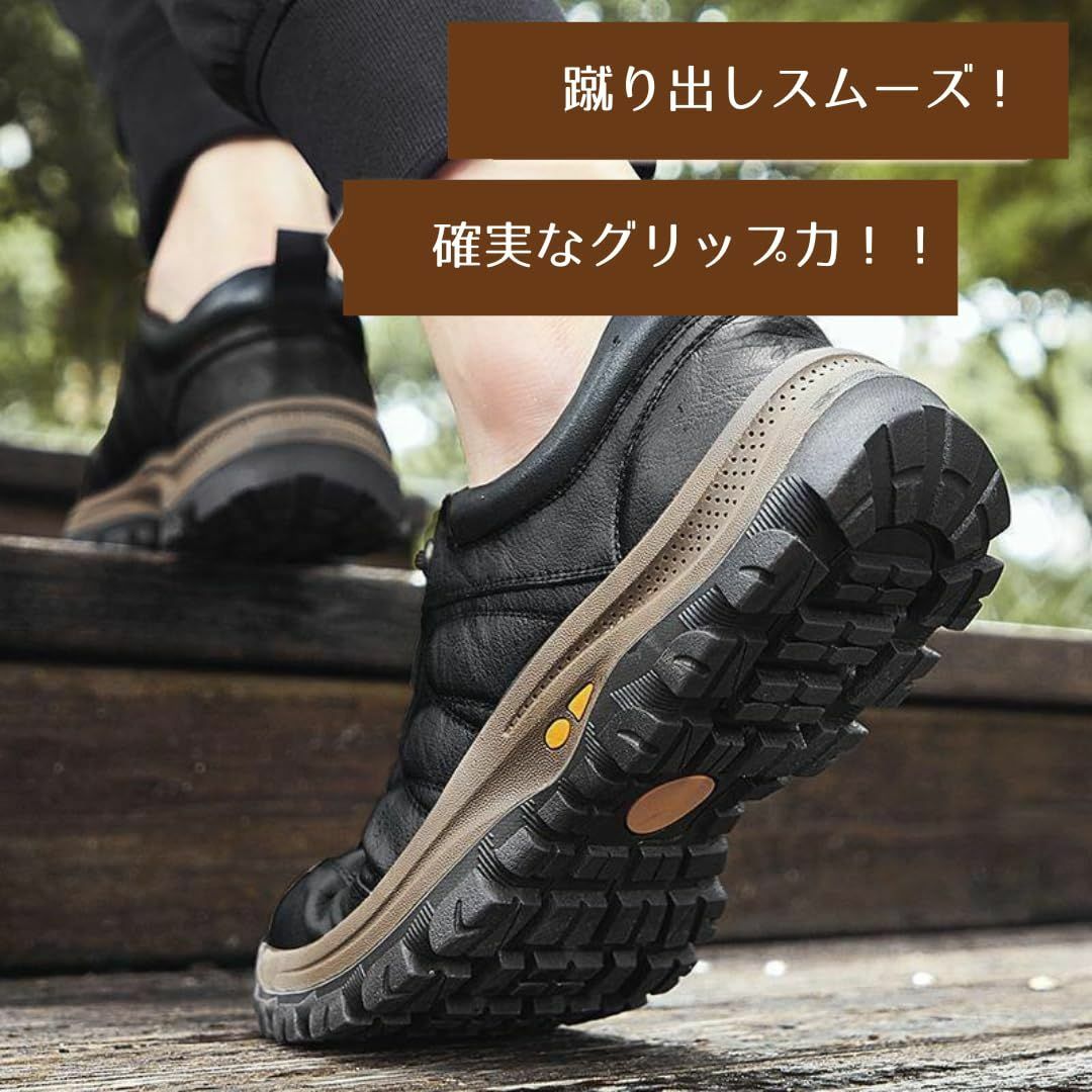 トレッキングシューズ メンズ レザー 柔らかい ローカット 登山靴 ハイキング  メンズの靴/シューズ(その他)の商品写真