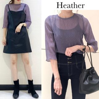 ヘザー(heather)のヘザー シアー プリーツ プルオーバー(シャツ/ブラウス(長袖/七分))