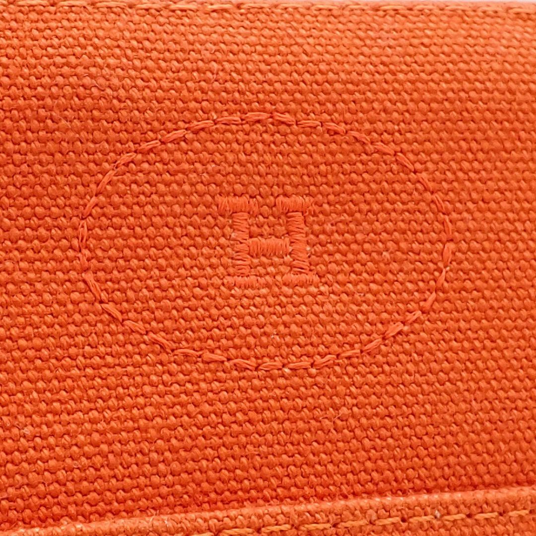 Hermes(エルメス)の未使用品 エルメス ボリードポーチ ミニ コスメポーチ 小物入れ H103773M コットンキャンバス オレンジ シルバー金具 レディースのファッション小物(ポーチ)の商品写真