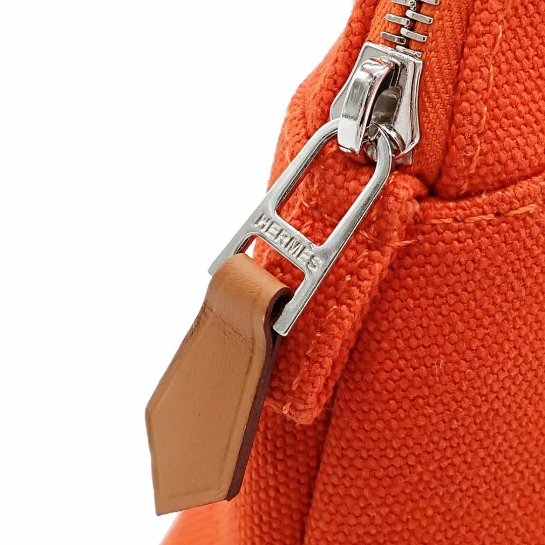 Hermes(エルメス)の未使用品 エルメス ボリードポーチ ミニ コスメポーチ 小物入れ H103773M コットンキャンバス オレンジ シルバー金具 レディースのファッション小物(ポーチ)の商品写真