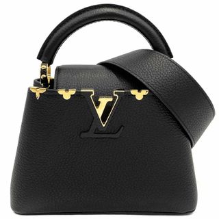 ルイヴィトン(LOUIS VUITTON)の【限定価格】LOUIS VUITTON ルイヴィトン 2WAY カプシーヌミニ ハンドバッグ ショルダーバッグ 肩掛け 斜め掛け MINI ブラック 黒 小さめ 鞄 かばん M56669  トリヨンレザー   ノワール ゴールド金具 レディース 美品【中古品】(ショルダーバッグ)