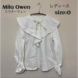 ミラオーウェン(Mila Owen)のMila Owen ミラオーウェン デニムラッフルデザイン ブラウス 0(シャツ/ブラウス(長袖/七分))