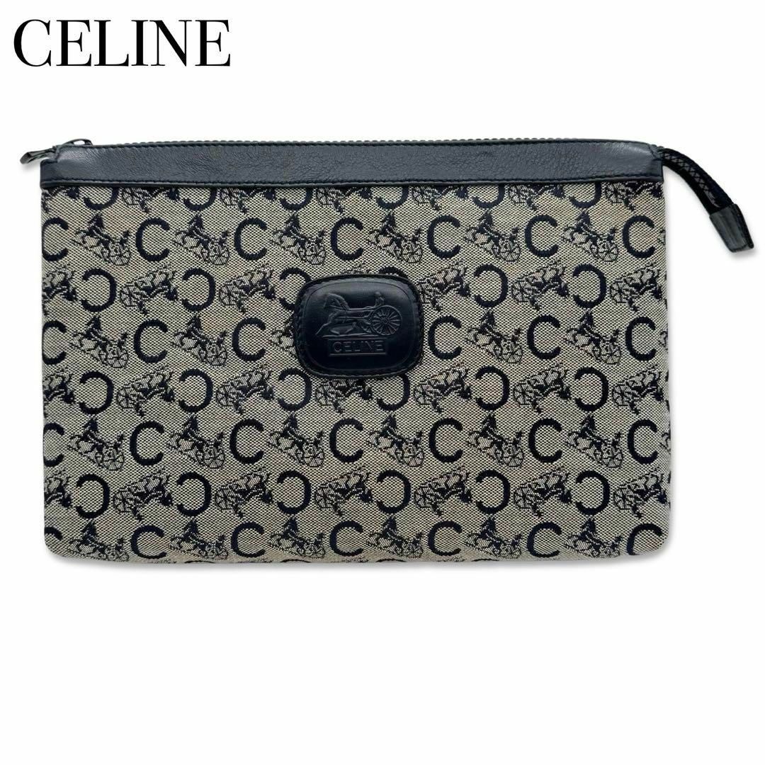 celine(セリーヌ)のセリーヌ キャンバス クラッチ セカンドバッグ マルチポーチ 小物入れ グレー レディースのバッグ(クラッチバッグ)の商品写真