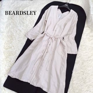 BEARDSLEY - ビアズリー リネン ロング ガウンコート スプリングコート 貝ボタン ベルト