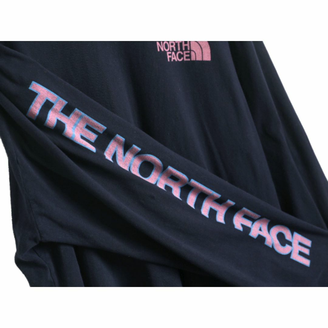 THE NORTH FACE(ザノースフェイス)のノースフェイス プリント 長袖 Tシャツ メンズ XL / 古着 The North Face アウトドア ロンT ロゴT ロングスリーブ 袖プリント クルーネック メンズのトップス(Tシャツ/カットソー(七分/長袖))の商品写真