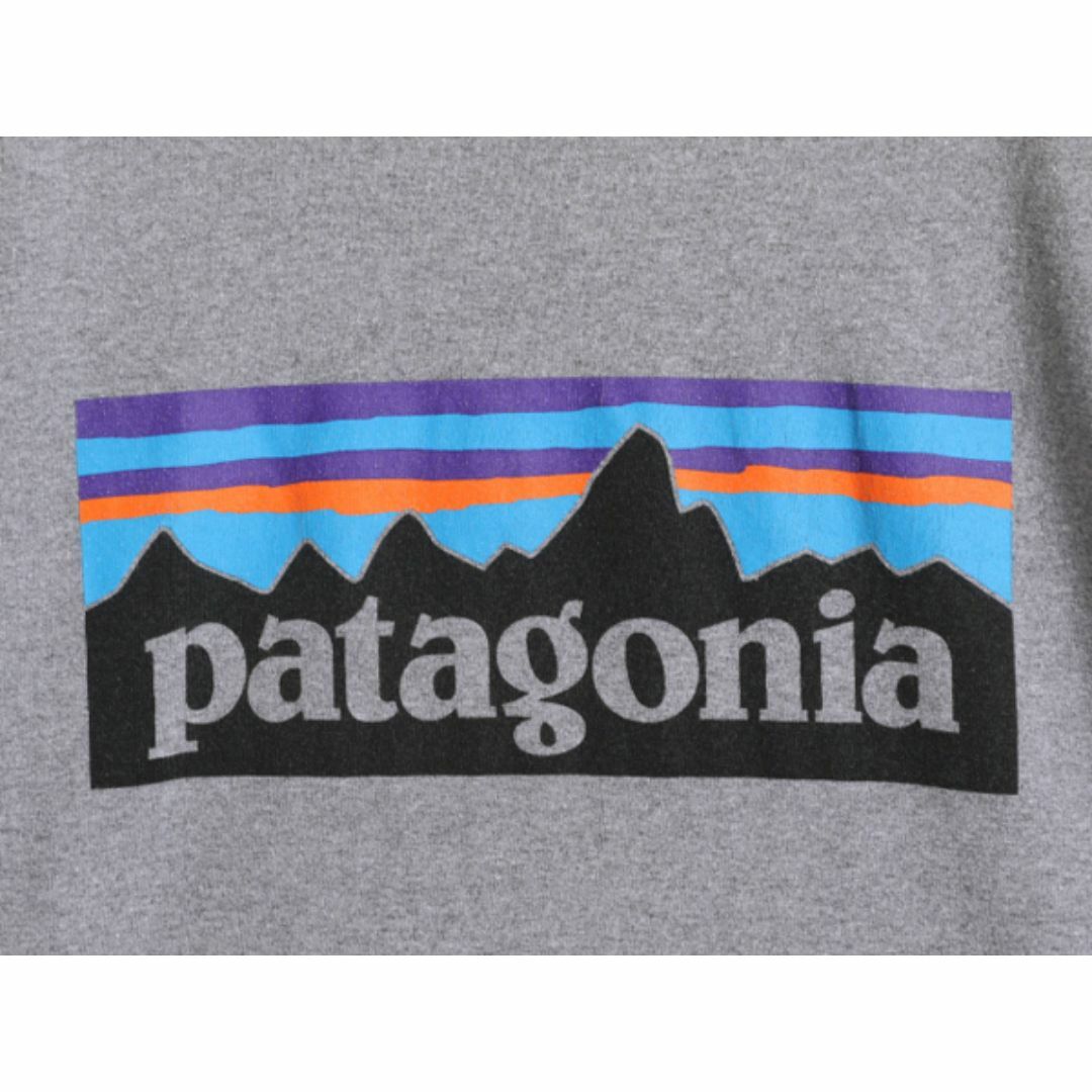 patagonia(パタゴニア)のパタゴニア 両面 プリント 半袖 Tシャツ メンズ L / 古着 Patagonia アウトドア フィッツロイ P6 ボックスロゴ バックプリント グレー 灰 メンズのトップス(Tシャツ/カットソー(半袖/袖なし))の商品写真