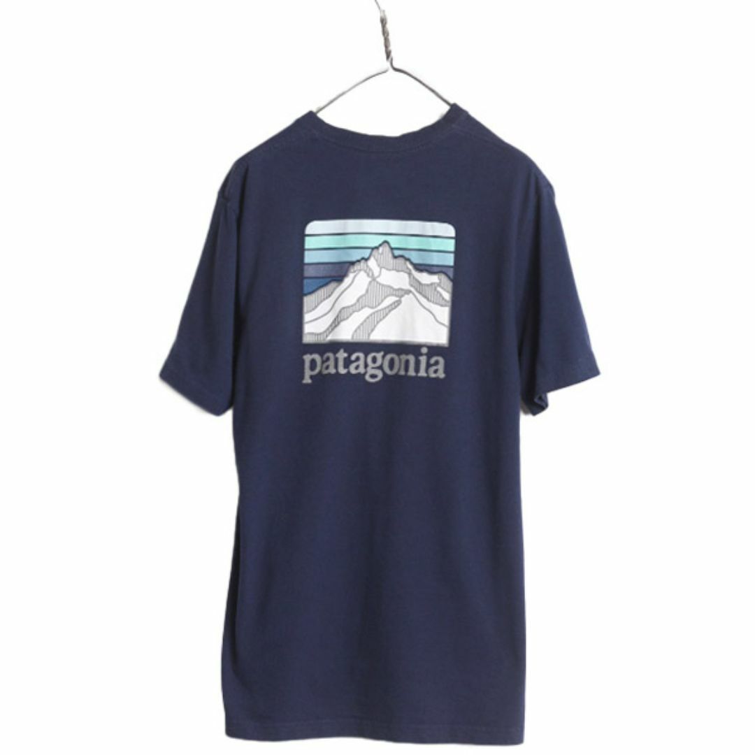 patagonia(パタゴニア)の19年製 パタゴニア ポケット付き プリント 半袖 Tシャツ メンズ M / Patagonia アウトドア ポケT ロゴT バックプリント ライン ロゴ リッジ メンズのトップス(Tシャツ/カットソー(半袖/袖なし))の商品写真