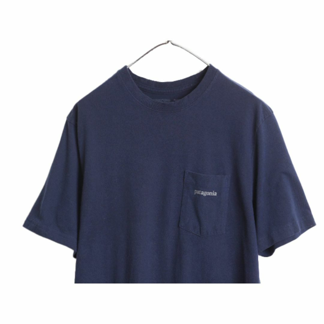 patagonia(パタゴニア)の19年製 パタゴニア ポケット付き プリント 半袖 Tシャツ メンズ M / Patagonia アウトドア ポケT ロゴT バックプリント ライン ロゴ リッジ メンズのトップス(Tシャツ/カットソー(半袖/袖なし))の商品写真