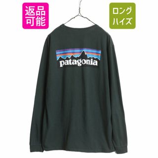 パタゴニア(patagonia)の18年製 パタゴニア 両面 プリント 長袖 Tシャツ メンズ L / Patagonia アウトドア ロンT フィッツロイ P6 バックプリント ロングスリーブ(Tシャツ/カットソー(七分/長袖))