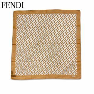 フェンディ(FENDI)の未使用 フェンディ ズッカ柄 スカーフ ハンカチーフ ベージュ ホワイト(バンダナ/スカーフ)