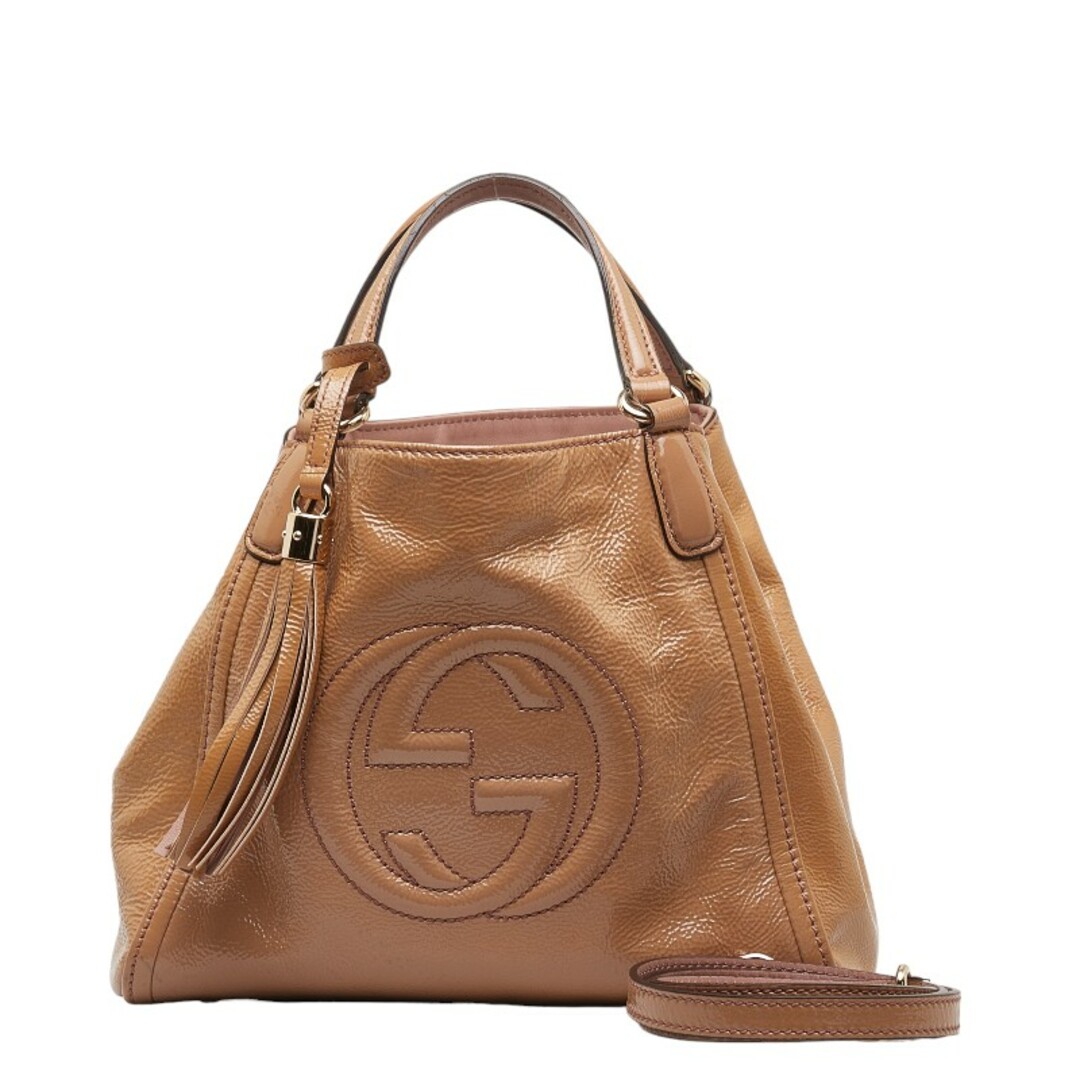 Gucci(グッチ)のグッチ インターロッキングG タッセル ハンドバッグ ショルダーバッグ 2WAY 336751 エナメル レディース GUCCI 【222-43665】 レディースのバッグ(ショルダーバッグ)の商品写真