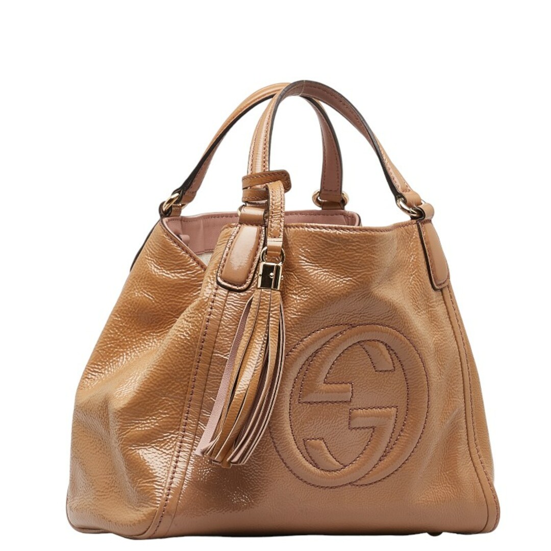 Gucci(グッチ)のグッチ インターロッキングG タッセル ハンドバッグ ショルダーバッグ 2WAY 336751 エナメル レディース GUCCI 【222-43665】 レディースのバッグ(ショルダーバッグ)の商品写真