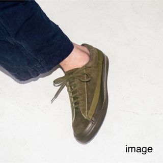 アサヒ(アサヒ)の日本製 美品 ASAHI / BELTED LOW SUEDE OLIVE(スニーカー)