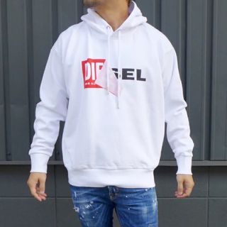 DIESEL - DIESEL パーカー XXL ロゴ S-ALBY プルオーバー ホワイトの ...