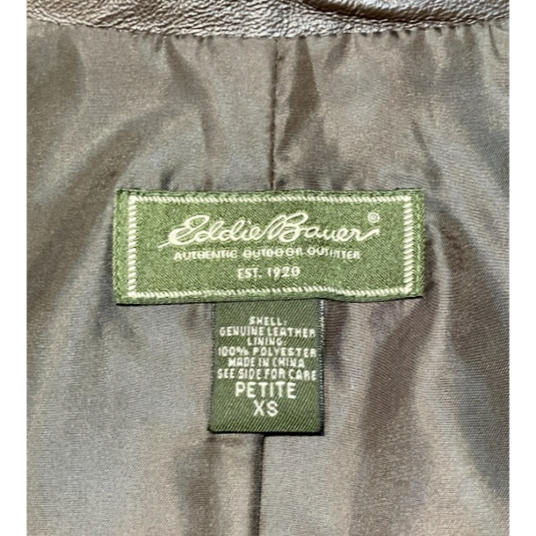 Eddie Bauer(エディーバウアー)のEddie Bauer エディバウアー シングルレザージャケット 茶 ブラウン レディースのジャケット/アウター(その他)の商品写真