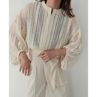 トゥデイフル(TODAYFUL)のCAFUL volume sleeve pattern lace blouse(シャツ/ブラウス(長袖/七分))