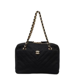 シャネル(CHANEL)の美品 シャネル ココマーク キルティング チェーン トートバッグ コットン レディース CHANEL 【1-0144713】(トートバッグ)