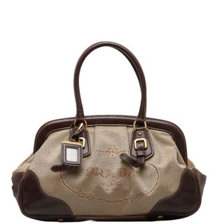 プラダ(PRADA)のプラダ ロゴジャカード ハンドバッグ トートバッグ キャンバス レディース PRADA 【1-0145132】(ハンドバッグ)