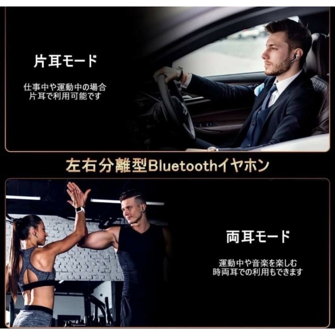 ワイヤレスイヤホン Bluetooth5.1 瞬時接続 高音質 防水 大容量 スマホ/家電/カメラのオーディオ機器(ヘッドフォン/イヤフォン)の商品写真