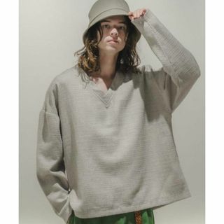 キャスパージョン(Casper John)のCasper John Tweed V-neck sweat アイボリー L(ニット/セーター)