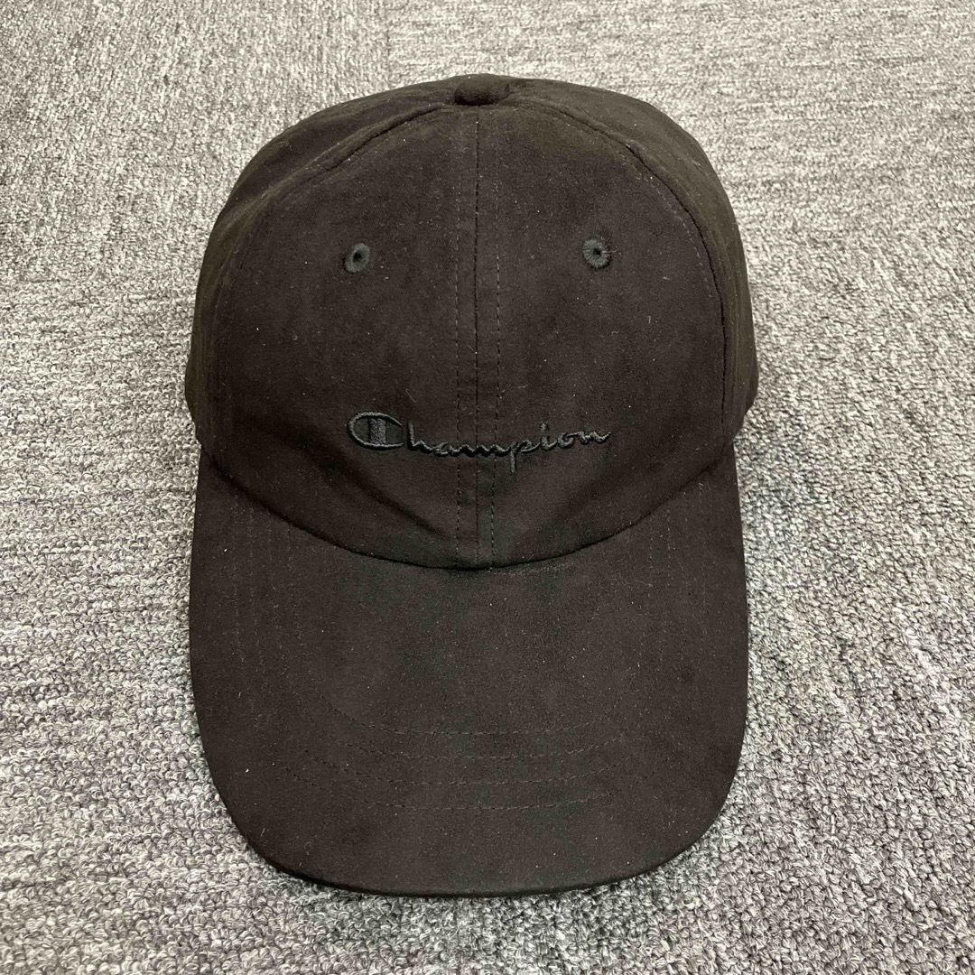 Champion(チャンピオン)の即決 Champion チャンピオン スエード キャップ 帽子 ブラック メンズの帽子(キャップ)の商品写真