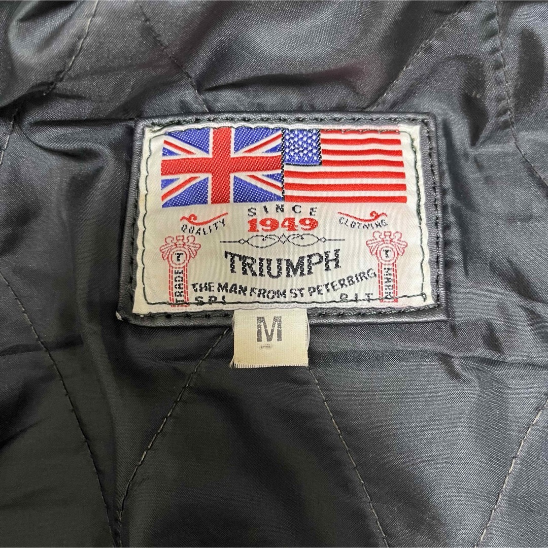 Triumph V(トライアンフブイ)の良品 トライアンフ レザージャケット ライダース バイク バイカー ダブル 英国 自動車/バイクのバイク(装備/装具)の商品写真