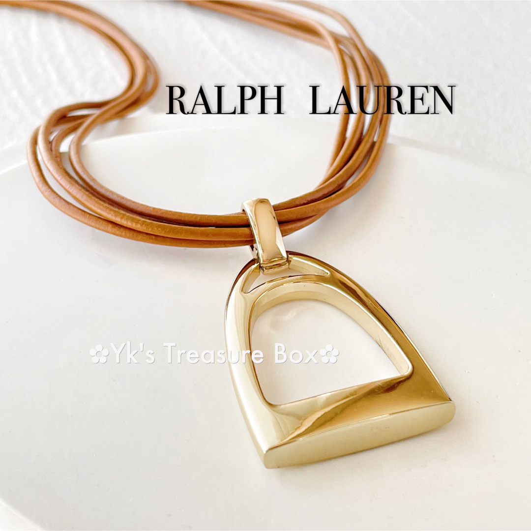 Ralph Lauren(ラルフローレン)のR684/RALPH LAUREN/レザー馬蹄ゴールドホースシューネックレス レディースのアクセサリー(ネックレス)の商品写真