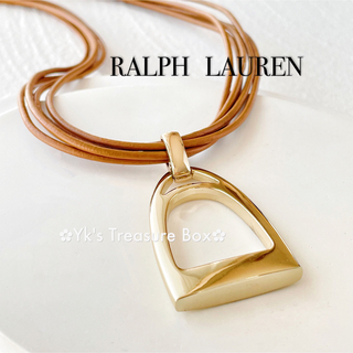 ラルフローレン(Ralph Lauren)のR684/RALPH LAUREN/レザー馬蹄ゴールドホースシューネックレス(ネックレス)
