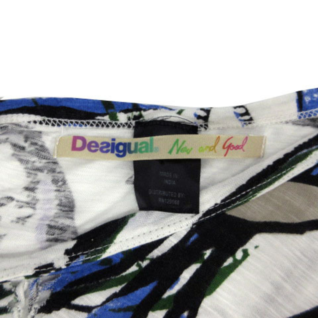 DESIGUAL(デシグアル)のデシグアル カットソー プリント アシンメトリー 編み込み 白 マルチカラー M レディースのトップス(その他)の商品写真