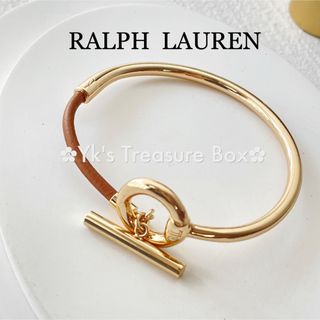 ラルフローレン(Ralph Lauren)のR686/RALPH LAUREN/ブラウンレザーゴールドブレスレット(ブレスレット/バングル)