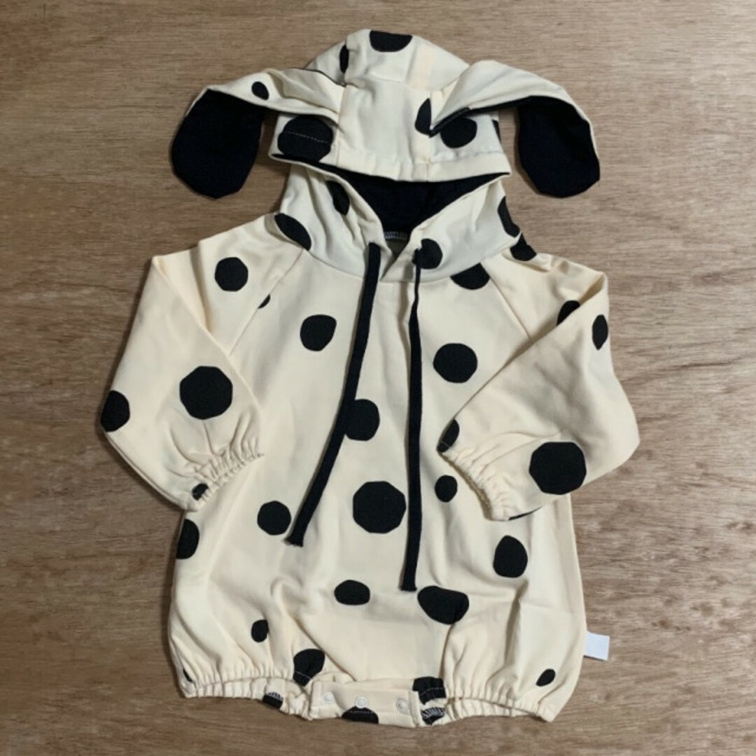 子ども ダルメシアン パーカー ロンパース 90サイズ 子供服 パーカー 新品 キッズ/ベビー/マタニティのベビー服(~85cm)(ロンパース)の商品写真