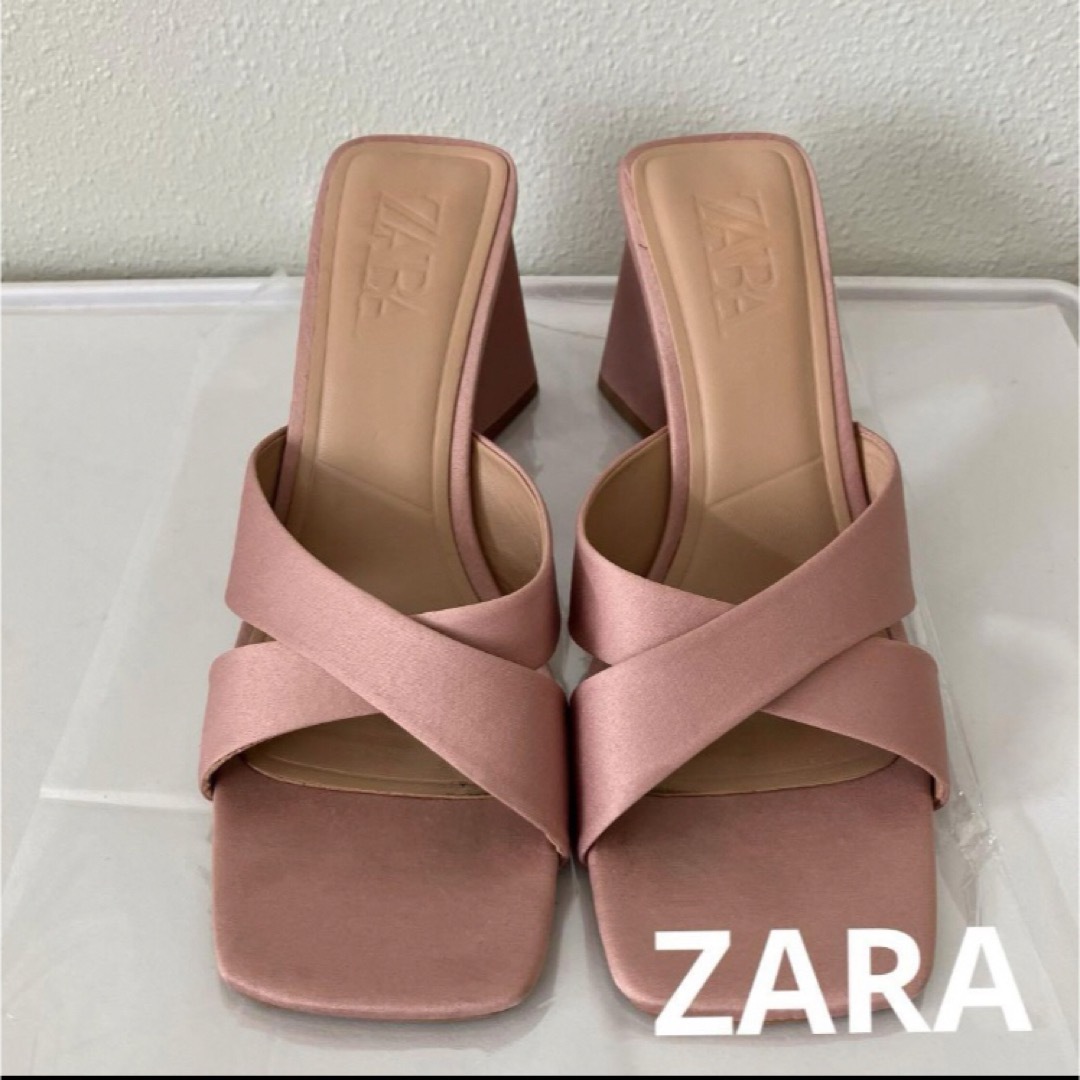 ZARA(ザラ)のZARA ザラ ブロックヒールサンダル 37/24cm レディースの靴/シューズ(サンダル)の商品写真