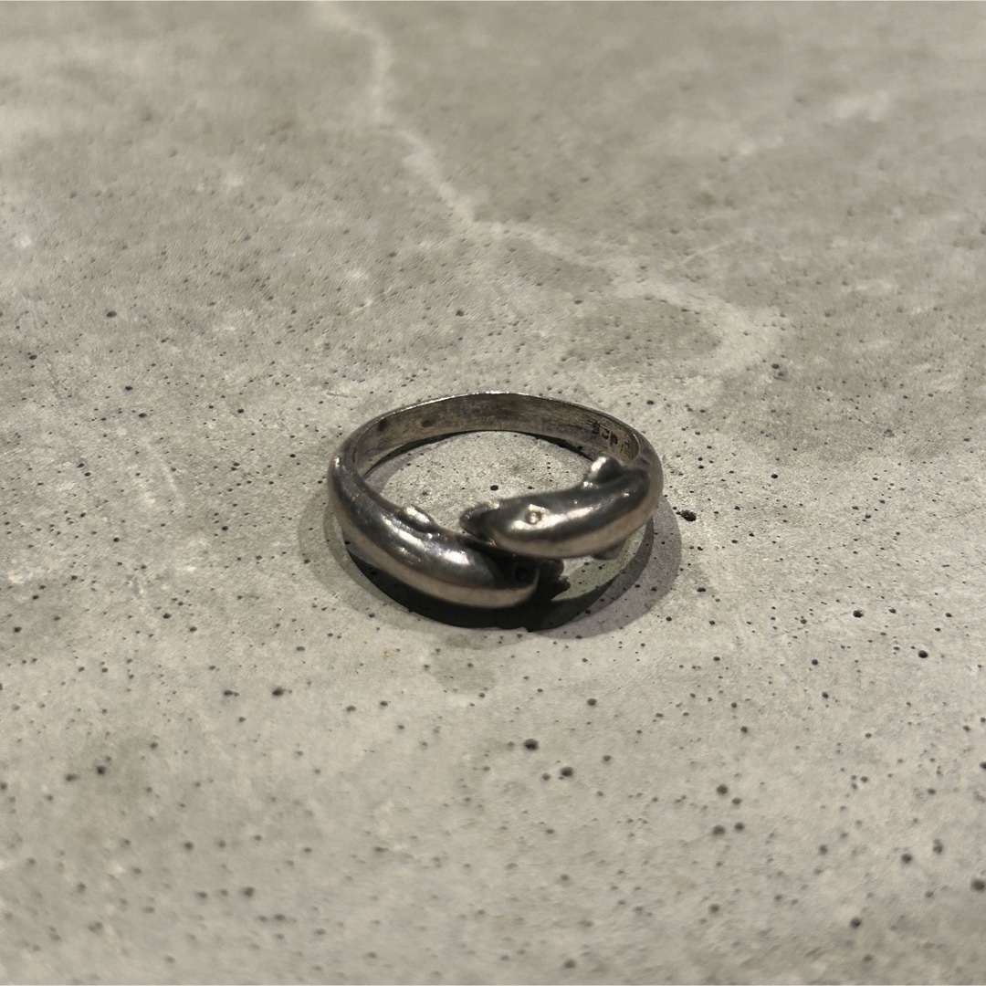 VINTAGE ヴィンテージシルバー925 ドルフィンデザインリング/アクセ メンズのアクセサリー(リング(指輪))の商品写真