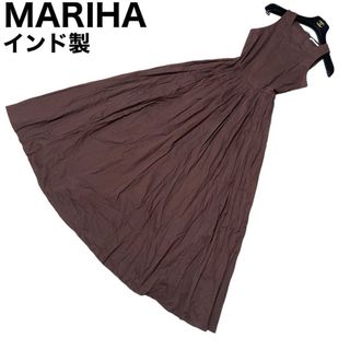 マリハ(MARIHA)のMARIHA ロングワンピース　ノースリーブ　Aライン　プリーツ　フレア(ロングワンピース/マキシワンピース)