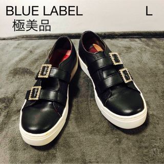 ブラックレーベルクレストブリッジ(BLACK LABEL CRESTBRIDGE)の極美品BLUELABELレザースニーカー　クレストブリッジ(スニーカー)