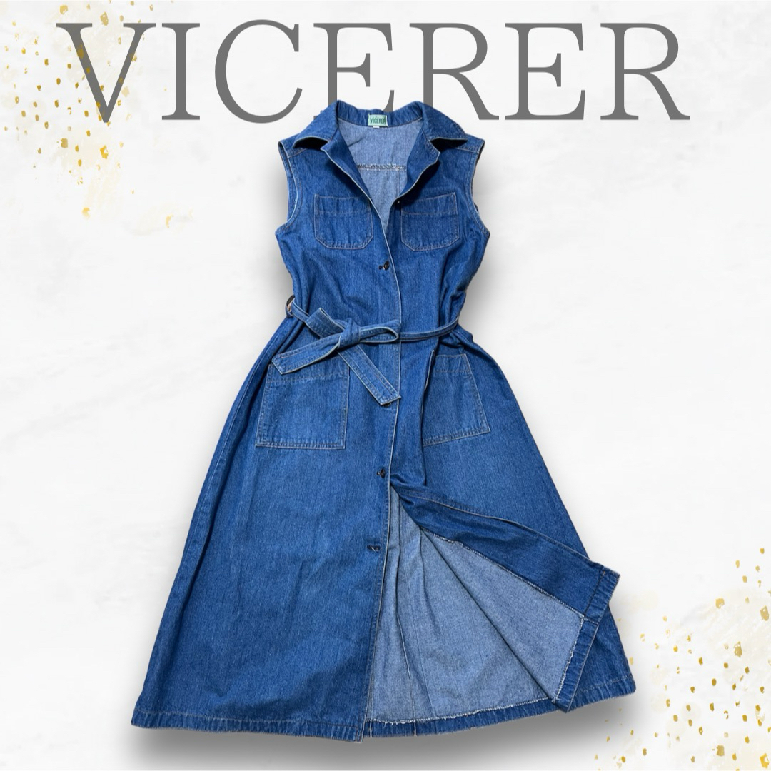 レア　VICERER バイスラー　デニム　ワンピース　ロング　ヴィンテージ レディースのワンピース(ロングワンピース/マキシワンピース)の商品写真