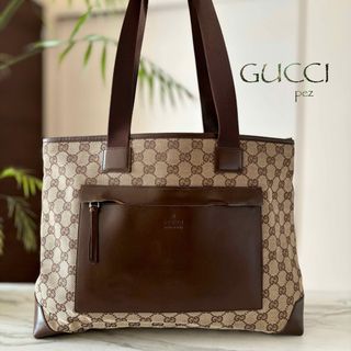 グッチ(Gucci)の極美品 GUCCI グッチ GG柄 レザーハンドバッグ(トートバッグ)