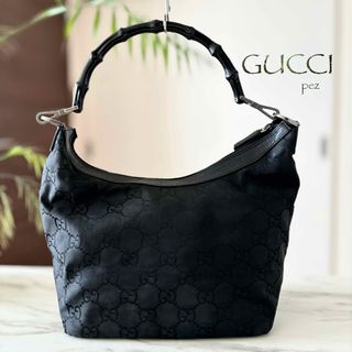 グッチ(Gucci)の超美品 GUCCI グッチ GG柄 バンブーレザーハンドバッグ(トートバッグ)