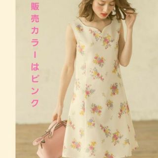 トッコクローゼット(TOCCO closet)のトッコクローゼット tocco closet フラワーAラインワンピース ピンク(ひざ丈ワンピース)