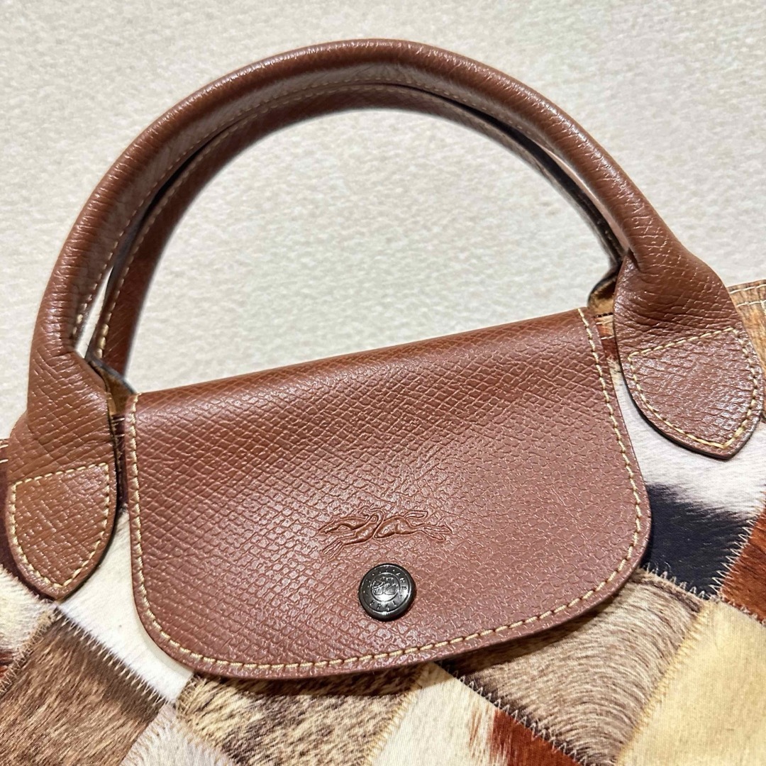 LONGCHAMP(ロンシャン)の希少LONGCHAMPハラコ風パッチワークXLプリアージュ レディースのバッグ(トートバッグ)の商品写真