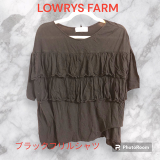 ローリーズファーム(LOWRYS FARM)のローリーズファーム　フリル付きブラックシャツ(シャツ/ブラウス(半袖/袖なし))