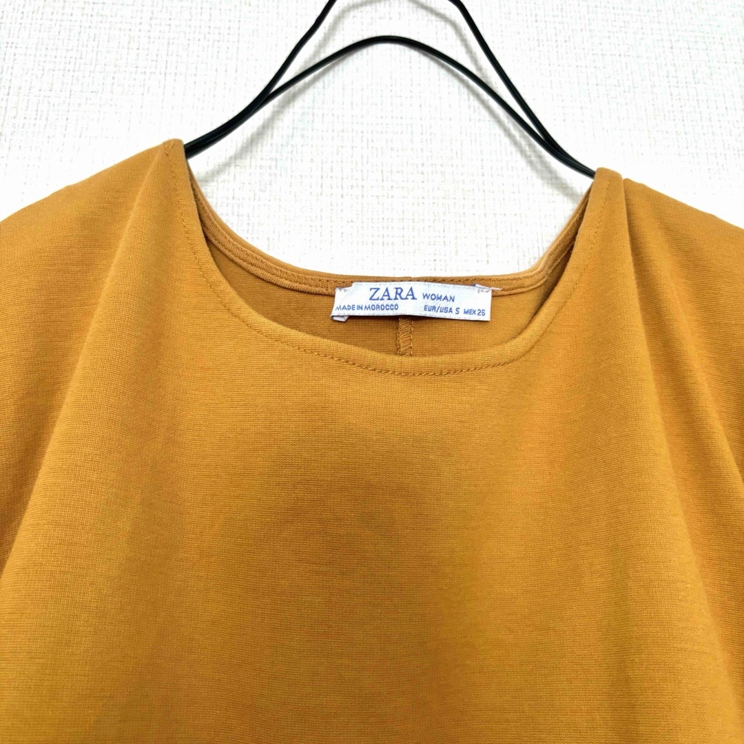 ZARA(ザラ)のZARAザラ/ペプラムフレアカットソーTシャツ半袖アシンメトリー綿混ラフに差し色 レディースのトップス(Tシャツ(半袖/袖なし))の商品写真