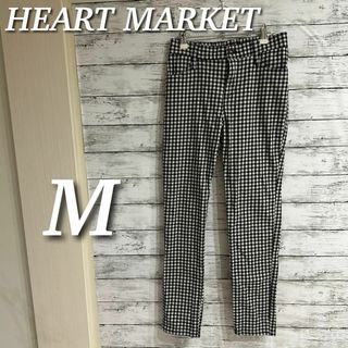 ハートマーケット(Heart Market)のHEART MARKET ストレッチチェクパンツ　ウエストゴム　ブラック　M(カジュアルパンツ)