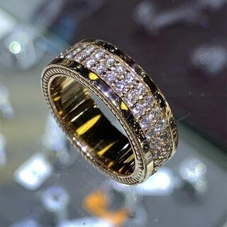 レディース キュービックジルコニア太目リング■k18色ゴールドかわいい女性指輪(リング(指輪))