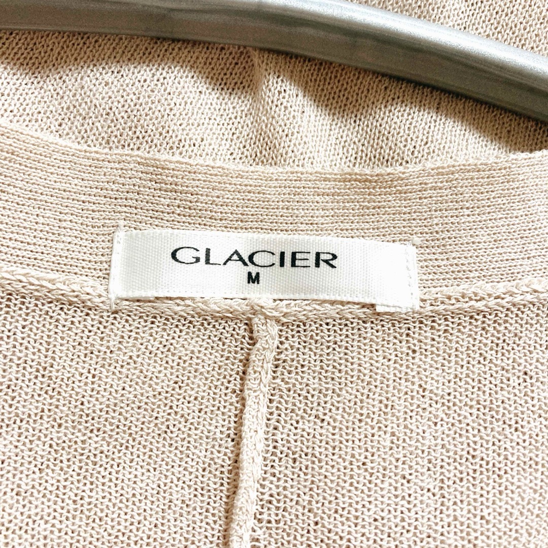 GLACIER(グラシア)の美品glacier グラシア　春夏　上質　薄手ニットカーディガン　ライトベージュ レディースのトップス(カーディガン)の商品写真