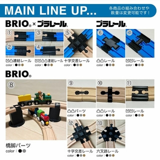BRIO　ブリオ　凹凹　直線レール　4個　（木製風）(電車のおもちゃ/車)