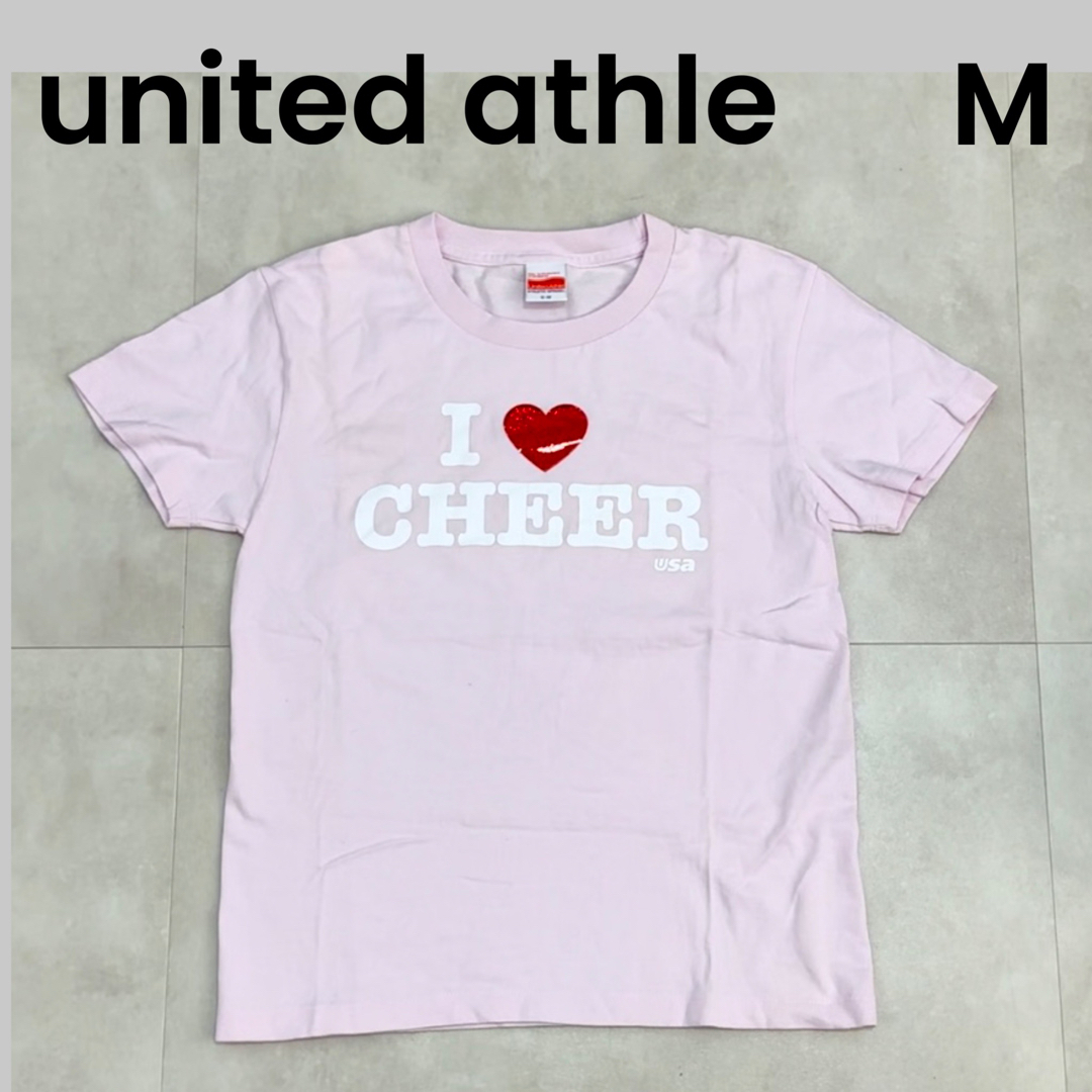 UnitedAthle(ユナイテッドアスレ)の【united athle】ユナイテッドアスレ M ピンク ロゴT Tシャツ レディースのトップス(Tシャツ(半袖/袖なし))の商品写真
