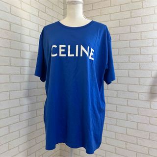 セリーヌ(celine)のCELINE セリーヌ 新品 本物 XL ロゴ Tシャツ ブルー(Tシャツ/カットソー(半袖/袖なし))