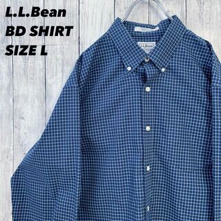 エルエルビーン(L.L.Bean)のアメリカ古着L.L.Bean エルエルビーン長袖ブロードチェック柄BDシャツ　L(シャツ)