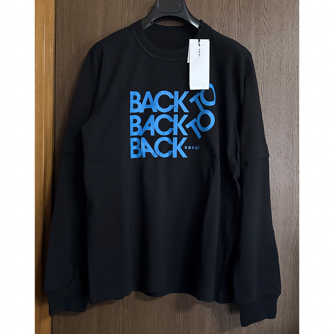 sacai(サカイ)の黒2新品 sacai サカイ メンズ BACK レイヤード ロング Tシャツ  メンズのトップス(スウェット)の商品写真